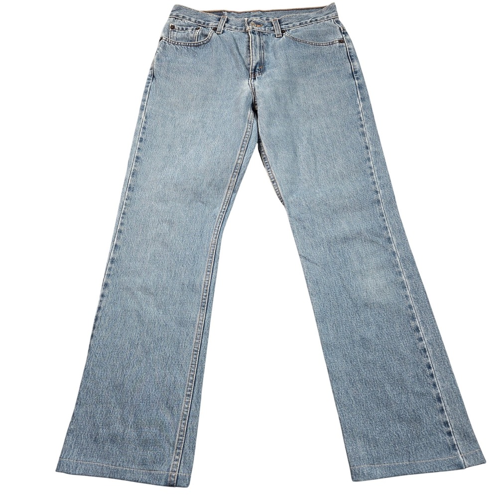 Vintage Levis 505 Jeans 9 JR L 29x29 Regular Fit Straight Leg Light Wash Denim